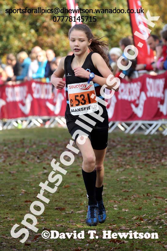 Girls under-13s, National Cross Country Relays, Berry Park, Mansfield. Photo: David T. Hewitson/Sports for All Pics